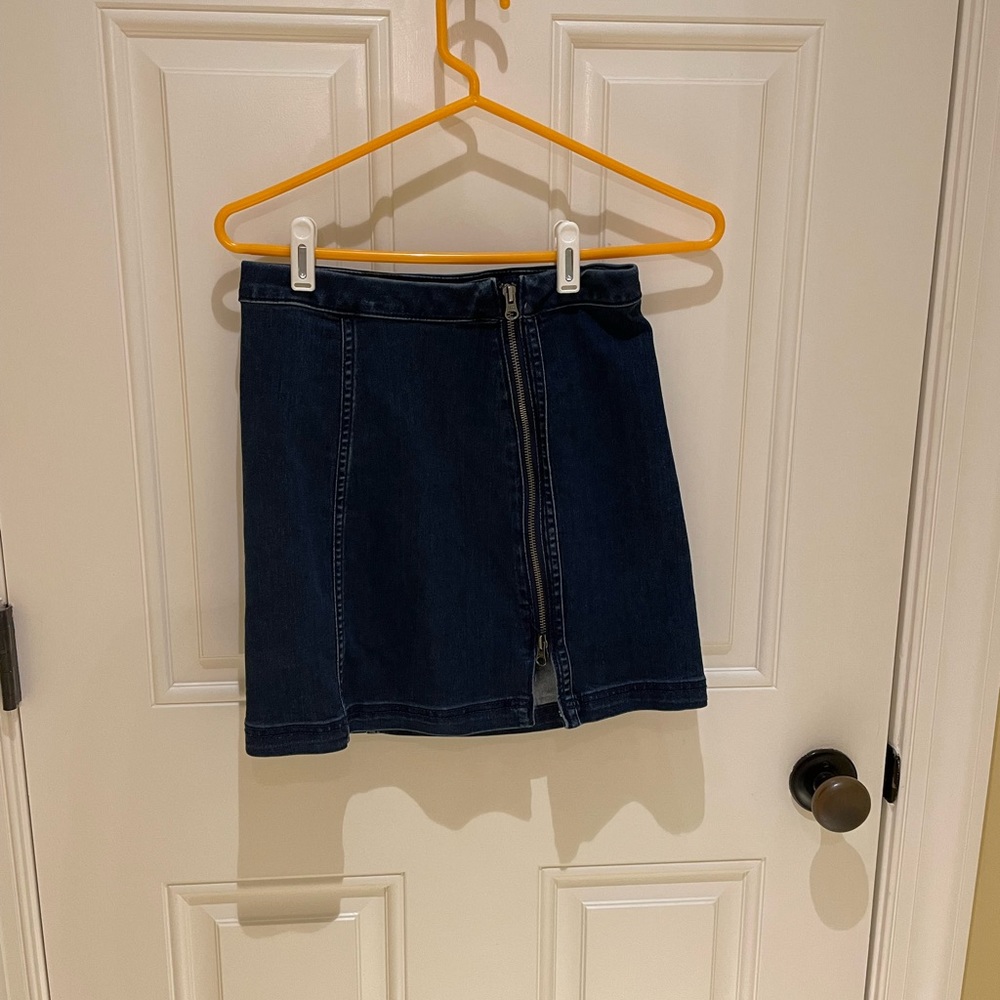Free People Zip Denim Mini Skirt - Picture 2 of 3